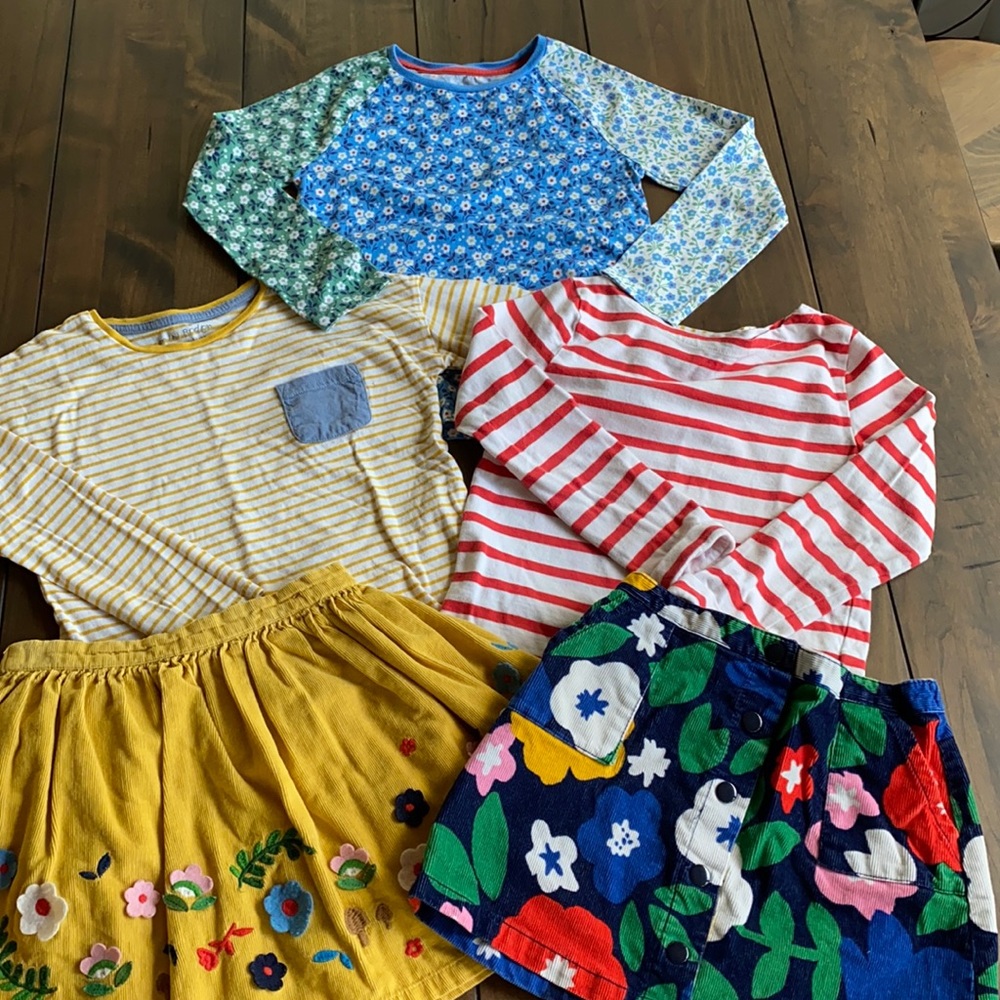 Mini Boden Tee and Skirt Lot 6-7